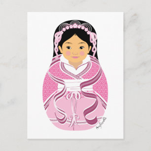 Carte postale chinoise HanFu Matryoshka