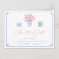 Chinoiserie Chic Rose Bleu Mariage Enregistrer La