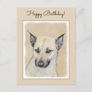 Carte Postale Chinook (Oreilles Pointées) Peinture - Art Chien o