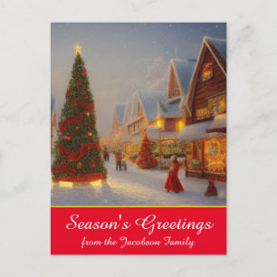 Carte Postale Chintzy Village sapin de Noël Joyeuses Fêtes