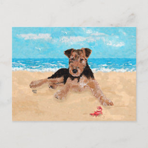 Carte Postale Chiot à la plage