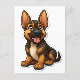 Carte Postale Chiot allemand Shepard