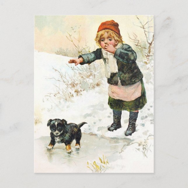 Carte Postale Chiot très venteux (Devant)