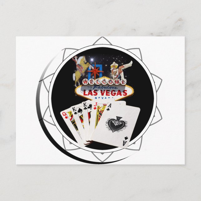Carte Postale Chip Black Poker Affiche de bienvenue (Devant)