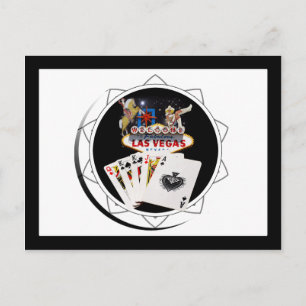 Carte Postale Chip Black Poker Affiche de bienvenue
