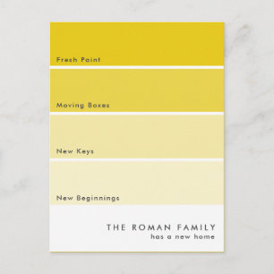 Carte Postale Chip de peinture frais Moving Faire-part Jaune