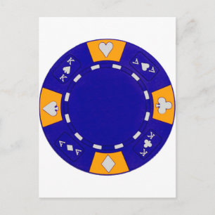 Carte Postale Chip de poker bleu