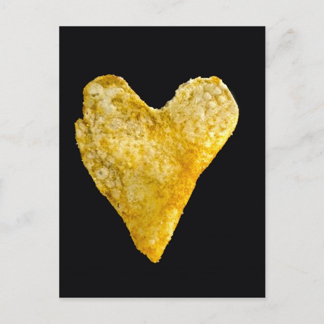 Carte Postale Chip de pomme de terre en forme de coeur (Devant)