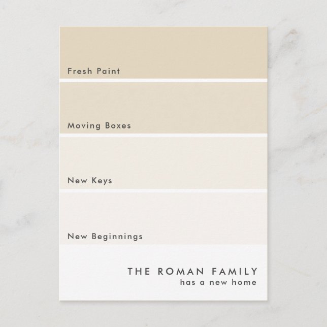 Carte Postale Chip Peint frais Moving Faire-part Beige (Devant)