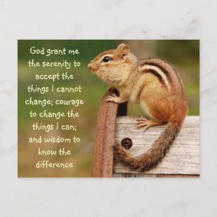 Carte postale Chipmunk de prière de sérénité