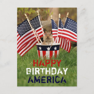 Carte postale Chipmunk Patriotique