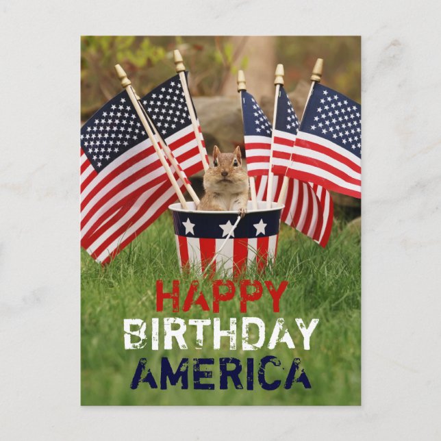 Carte postale Chipmunk Patriotique (Devant)