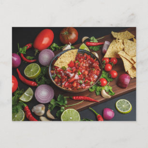 Carte Postale Chips et homemade salsa