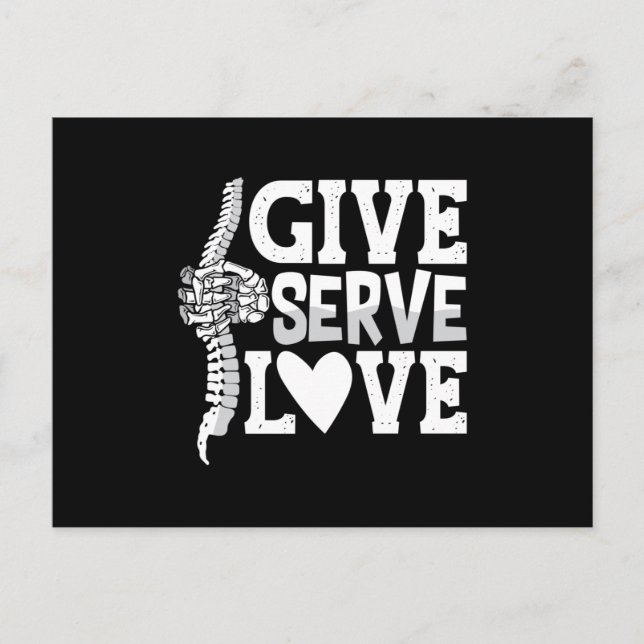 Carte Postale Chiropractic Give Serve Love Spine Chiropractor (Devant)