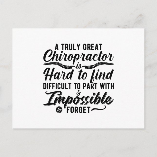 Carte Postale Chiropractic Truly Great Chiropractor Spine Chiro (Devant)