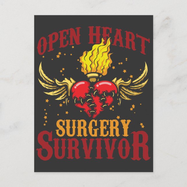 Carte Postale Chirurgie cardiaque ouverte Survivor Bypass maladi (Devant)