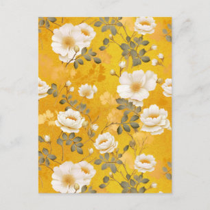 Carte Postale Chiyogami des Roses blanches