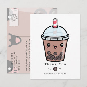 Carte Postale Chocolat Aquarelle Florale Mariage Post