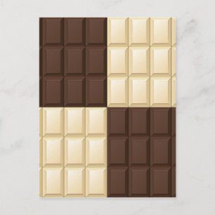 Carte Postale Chocolat Brown Et Blanc