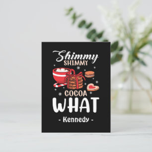 Carte Postale Chocolat chaud amusant et biscuit hiver