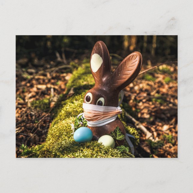 Carte Postale Chocolat Corona Lapin de Pâques (Devant)