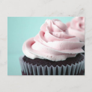 Carte Postale Chocolat Cupcake Rose Vanille Frosting