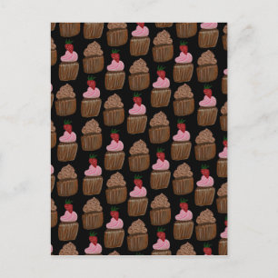 Carte Postale Chocolat Cupcakes Motif Joyeux anniversaire