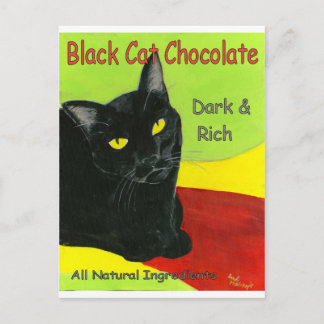 Carte Postale Chocolat de chat noir, noir et riche