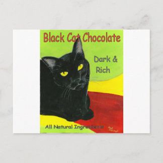 Carte Postale Chocolat de chat noir, noir et riche