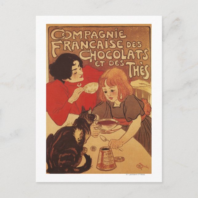 Carte Postale Chocolat et thé Co Mère et fille (Devant)