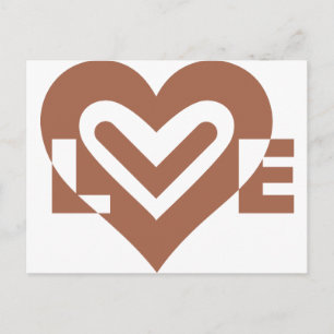Carte Postale Chocolat graphique mignon Love Brown