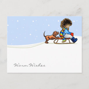 Carte Postale Chocolat Lab Petit Aide Hiver Texte Personnalisé