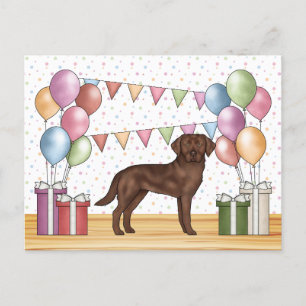 Carte Postale Chocolat Labrador Retriever Chien coloré Anniversa
