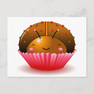 Carte Postale Chocolat Ladybug Cupcake