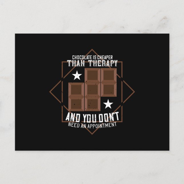 Carte Postale Chocolat - Le Chocolat Est Moins Cher (Devant)