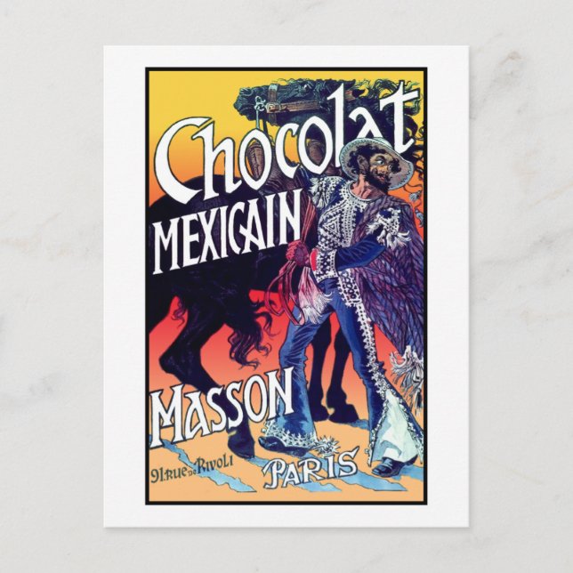 Carte Postale Chocolat Mexicain par Grasset (Devant)