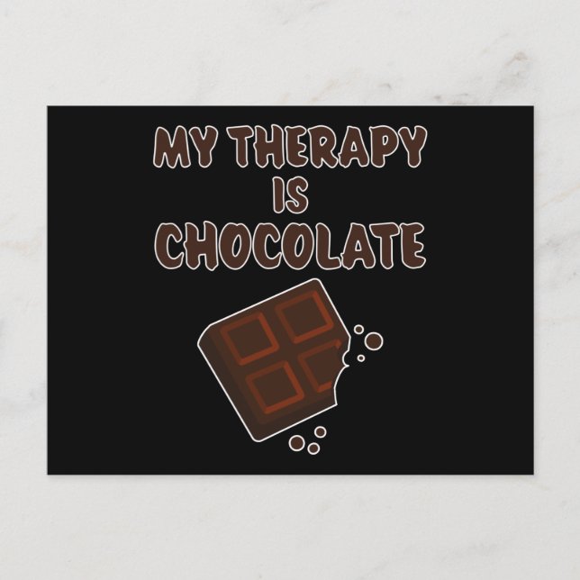 Carte Postale Chocolat Thérapie drôle dire cadeau chocolat (Devant)