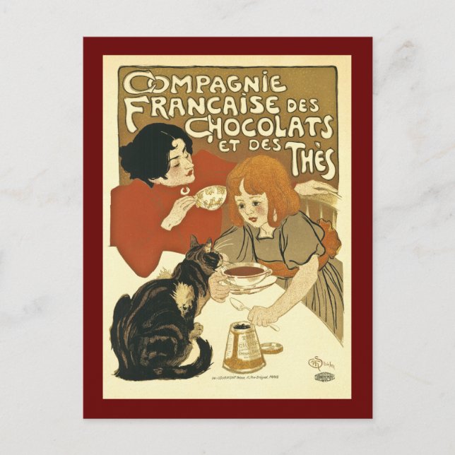 Carte Postale Chocolats Français Vintage Publicité Chocolat (Devant)