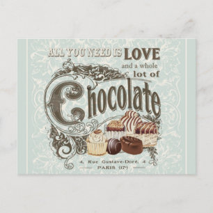 Carte Postale chocolats français vintages