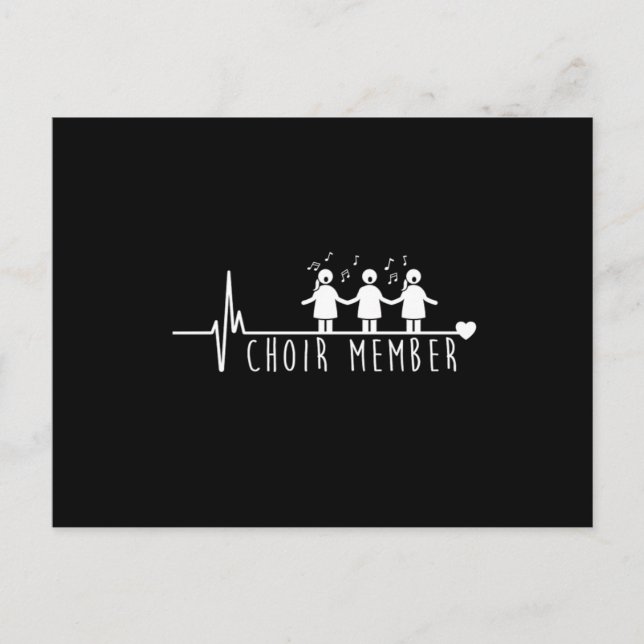Carte Postale Choir Member Heartbeat Chorus Choral Music Notes G (Devant)