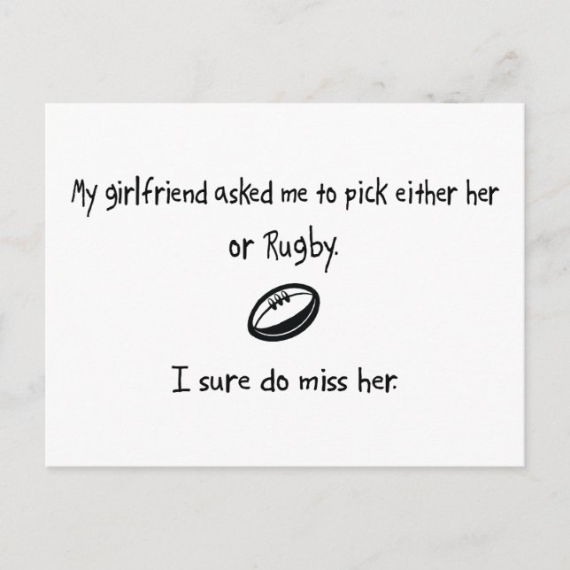 Carte Postale Choisir une amie ou un rugby (Devant)