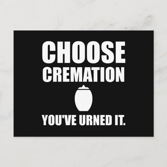 Carte Postale Choisissez Cremation que vous avez appelée (Devant)