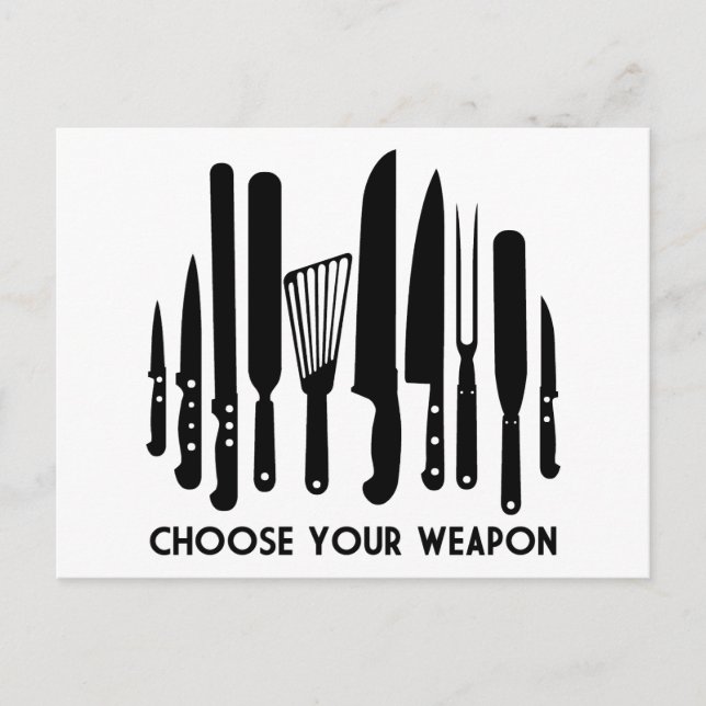 Carte Postale Choisissez votre arme (Devant)