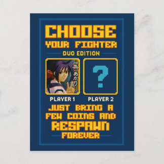 Carte Postale „Choose Your Fighter – Duo Edition“ – Retro