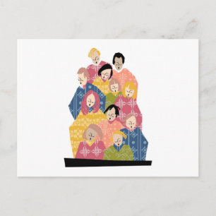 Carte Postale Chorale Motif colorée