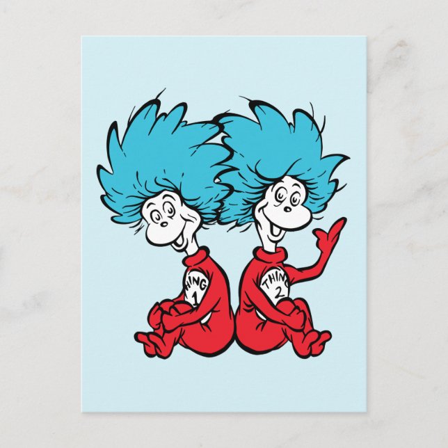 Carte Postale Chose Un et Chose Deux du Chat au Chapeau (Devant)
