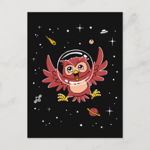 Carte Postale Chouette Animaux Dans L'Espace