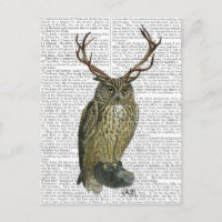 Chouette avec Antlers plain 2