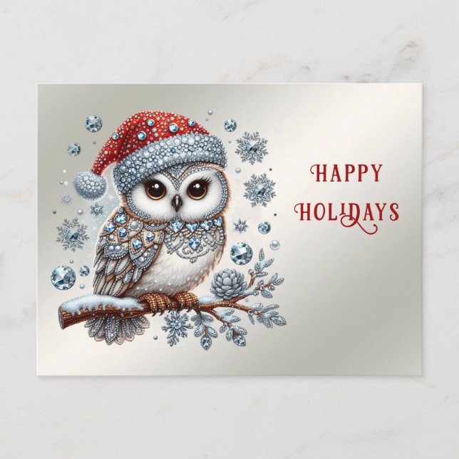 Carte postale Chouette de Noël (Devant)