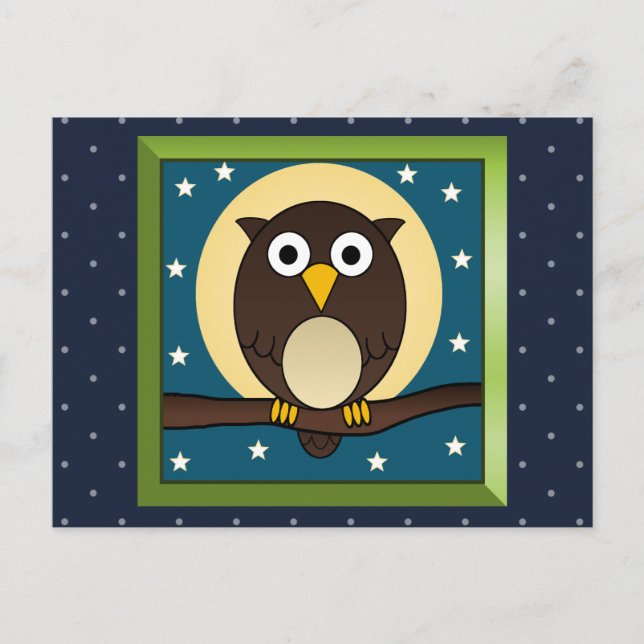 Carte Postale Chouette de nuit Brown (Devant)